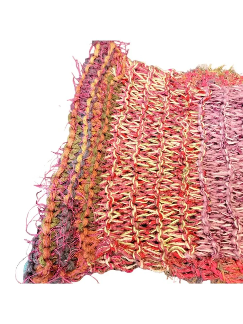 Colorful Fringe Oversize Infinity Scarf Wrap Crochet Knit Women Pink Purple Soft